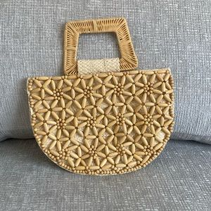 Beaded Wood Straw bag 🏝️